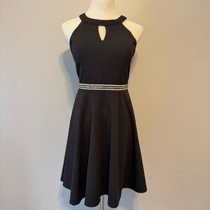 Emerald Sundae Black Dress with Silver Accents